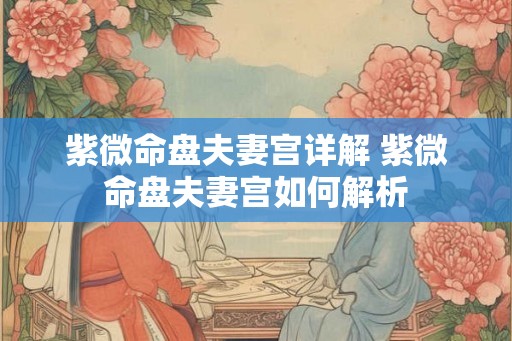 紫微命盘夫妻宫详解 紫微命盘夫妻宫如何解析