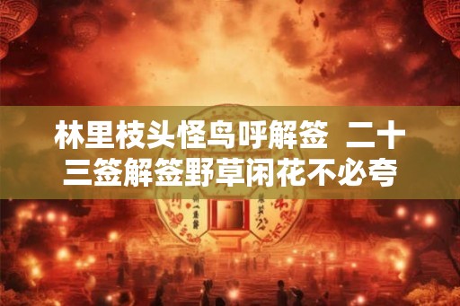 林里枝头怪鸟呼解签  二十三签解签野草闲花不必夸