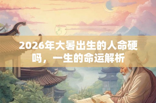 2026年大暑出生的人命硬吗，一生的命运解析
