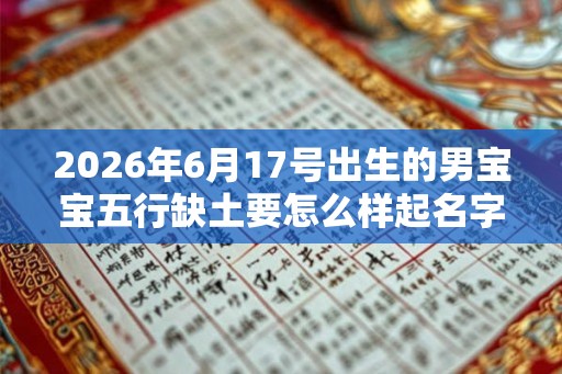 2026年6月17号出生的男宝宝五行缺土要怎么样起名字