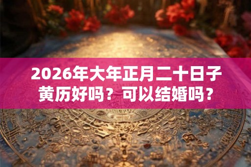2026年大年正月二十日子黄历好吗？可以结婚吗？
