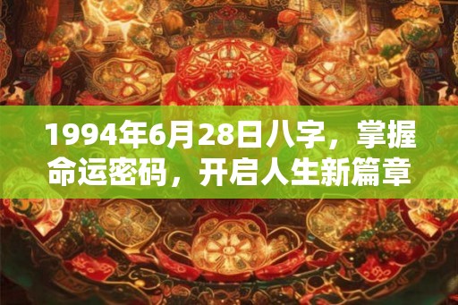 1994年6月28日八字，掌握命运密码，开启人生新篇章！