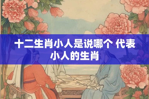 十二生肖小人是说哪个 代表小人的生肖