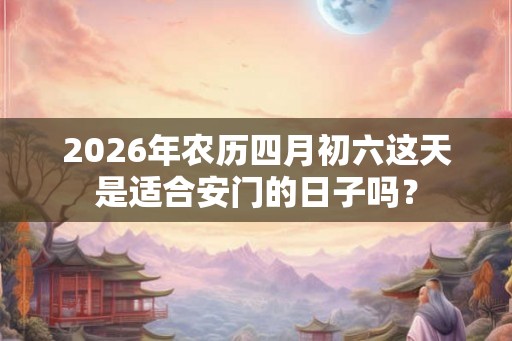 2026年农历四月初六这天是适合安门的日子吗？