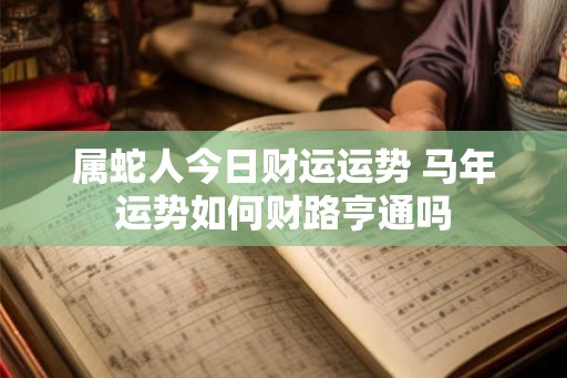 属蛇人今日财运运势 马年运势如何财路亨通吗 属蛇人今日财运运势 马年运势如何财路亨通吗