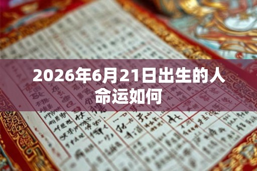 2026年6月21日出生的人命运如何 2026年6月21日出生的人命运如何