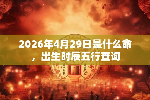 2026年4月29日是什么命,出生时辰五行查询 2026年4月29日是什么命,出生时辰五行查询