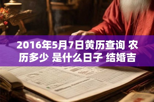 2016年5月7日黄历查询 农历多少 是什么日子 结婚吉时