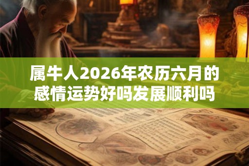 属牛人2026年农历六月的感情运势好吗发展顺利吗