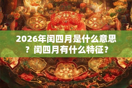 2026年闰四月是什么意思？闰四月有什么特征？