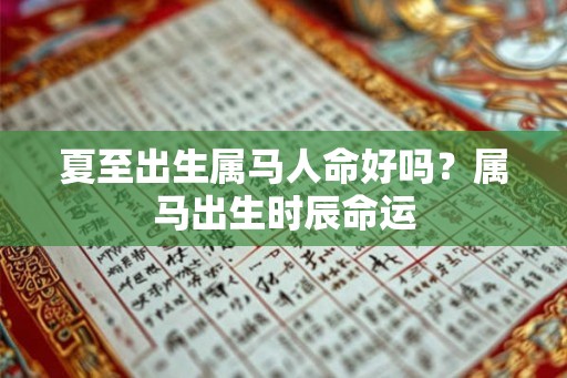 夏至出生属马人命好吗？属马出生时辰命运