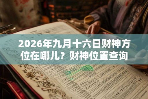 2026年九月十六日财神方位在哪儿？财神位置查询