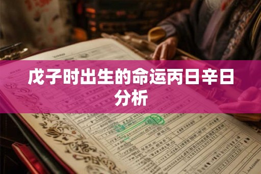 戊子时出生的命运丙日辛日分析