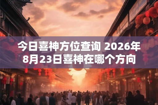 今日喜神方位查询 2026年8月23日喜神在哪个方向