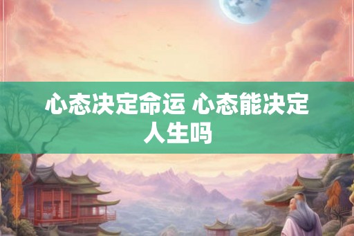心态决定命运 心态能决定人生吗