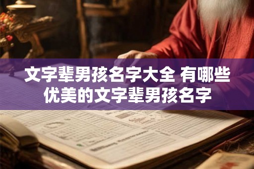 文字辈男孩名字大全 有哪些优美的文字辈男孩名字