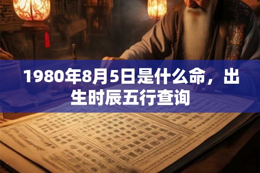 1980年8月5日是什么命，出生时辰五行查询
