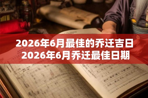 2026年6月最佳的乔迁吉日 2026年6月乔迁最佳日期