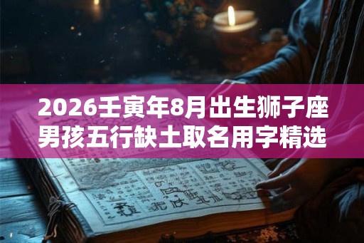 2026壬寅年8月出生狮子座男孩五行缺土取名用字精选，满分男孩名字推荐