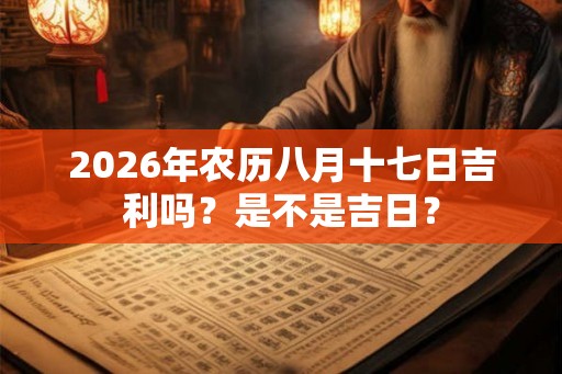 2026年农历八月十七日吉利吗？是不是吉日？