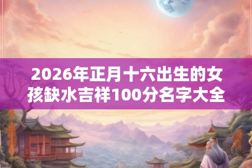 2026年正月十六出生的女孩缺水吉祥100分名字大全！