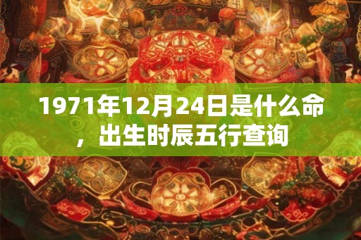 1971年12月24日是什么命，出生时辰五行查询