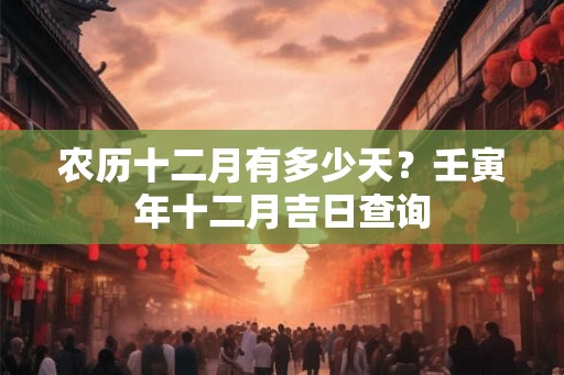 农历十二月有多少天？壬寅年十二月吉日查询