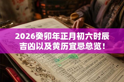2026癸卯年正月初六时辰吉凶以及黄历宜忌总览! 2026癸卯年正月初六时辰吉凶以及黄历宜忌总览!