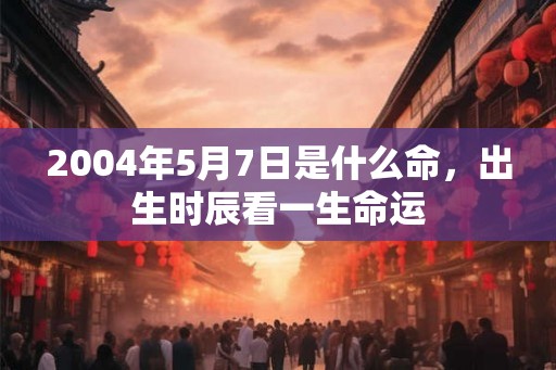 2004年5月7日是什么命，出生时辰看一生命运