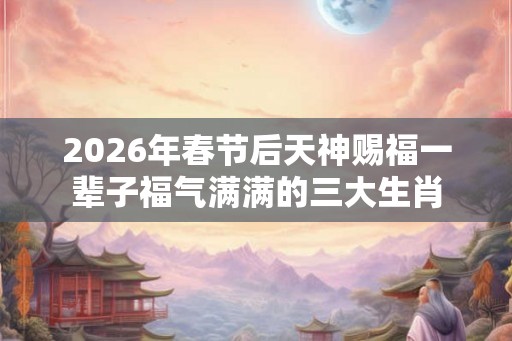 2026年春节后天神赐福一辈子福气满满的三大生肖