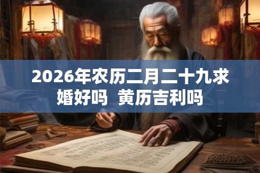 2026年农历二月二十九求婚好吗  黄历吉利吗