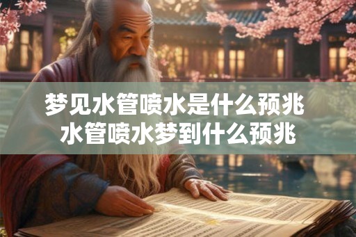 梦见水管喷水是什么预兆 水管喷水梦到什么预兆