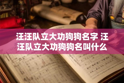 汪汪队立大功狗狗名字 汪汪队立大功狗狗名叫什么