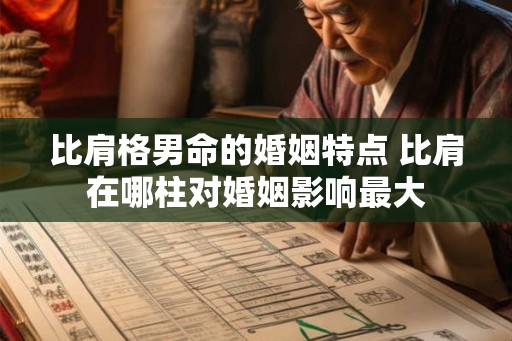 比肩格男命的婚姻特点 比肩在哪柱对婚姻影响最大