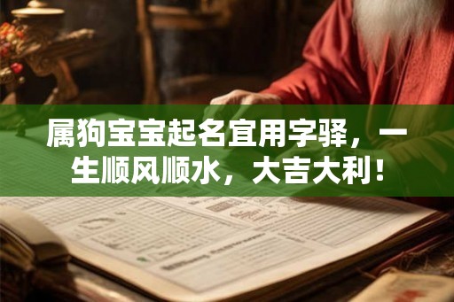 属狗宝宝起名宜用字驿，一生顺风顺水，大吉大利！