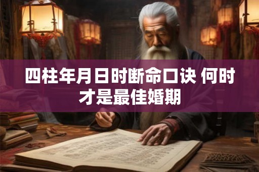 四柱年月日时断命口诀 何时才是最佳婚期