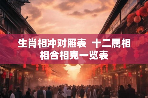 生肖相冲对照表  十二属相相合相克一览表