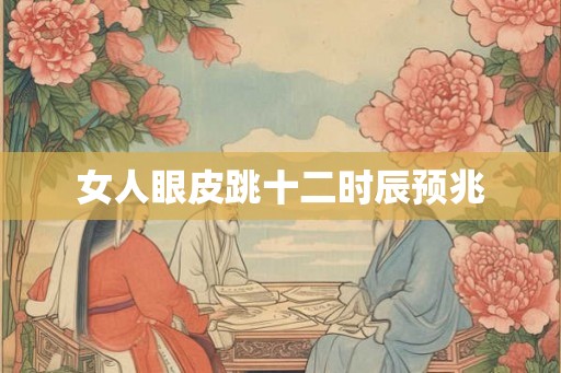 女人眼皮跳十二时辰预兆
