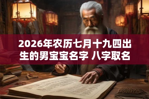 2026年农历七月十九四出生的男宝宝名字 八字取名