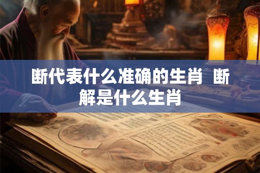断代表什么准确的生肖  断解是什么生肖