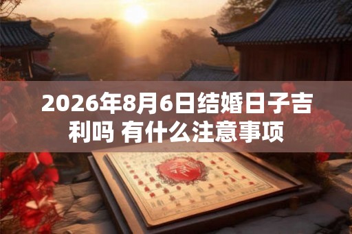 2026年8月6日结婚日子吉利吗 有什么注意事项
