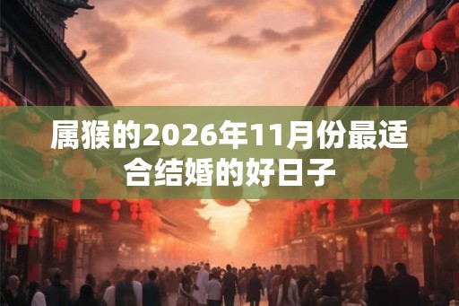 属猴的2026年11月份最适合结婚的好日子