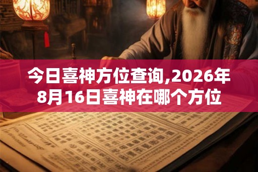 今日喜神方位查询,2026年8月16日喜神在哪个方位