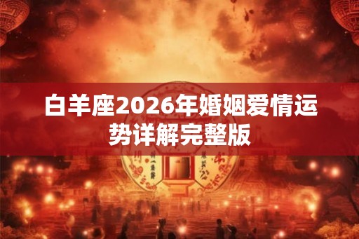 白羊座2026年婚姻爱情运势详解完整版