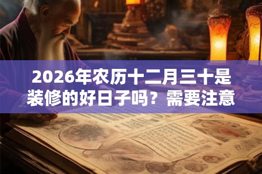 2026年农历十二月三十是装修的好日子吗？需要注意什么吗？
