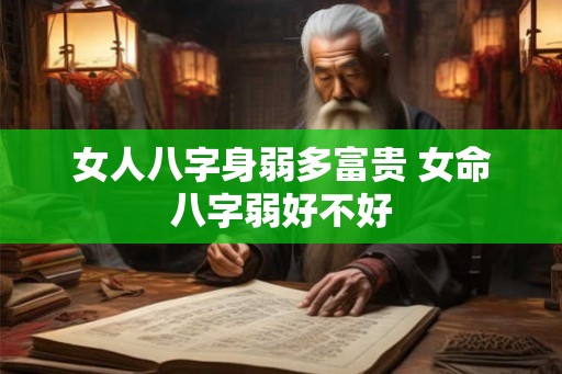 女人八字身弱多富贵 女命八字弱好不好