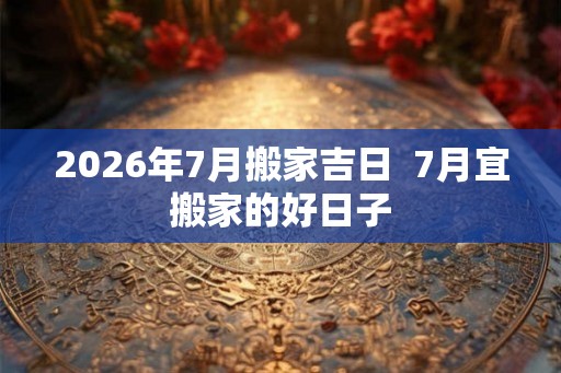 2026年7月搬家吉日  7月宜搬家的好日子