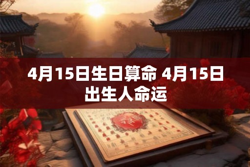 4月15日生日算命 4月15日出生人命运 4月15日生日算命 4月15日出生人命运