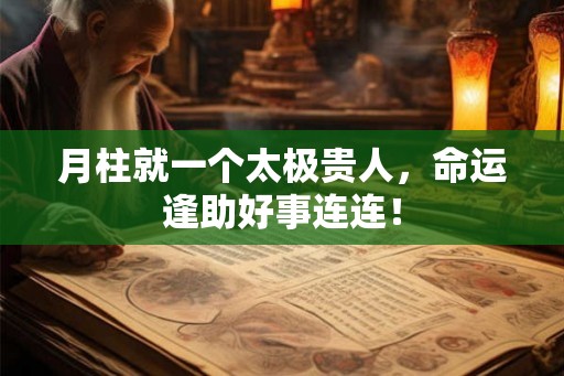 月柱就一个太极贵人，命运逢助好事连连！