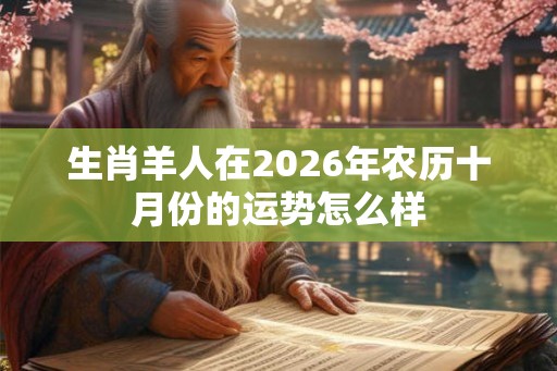 生肖羊人在2026年农历十月份的运势怎么样 生肖羊人在2026年农历十月份的运势怎么样